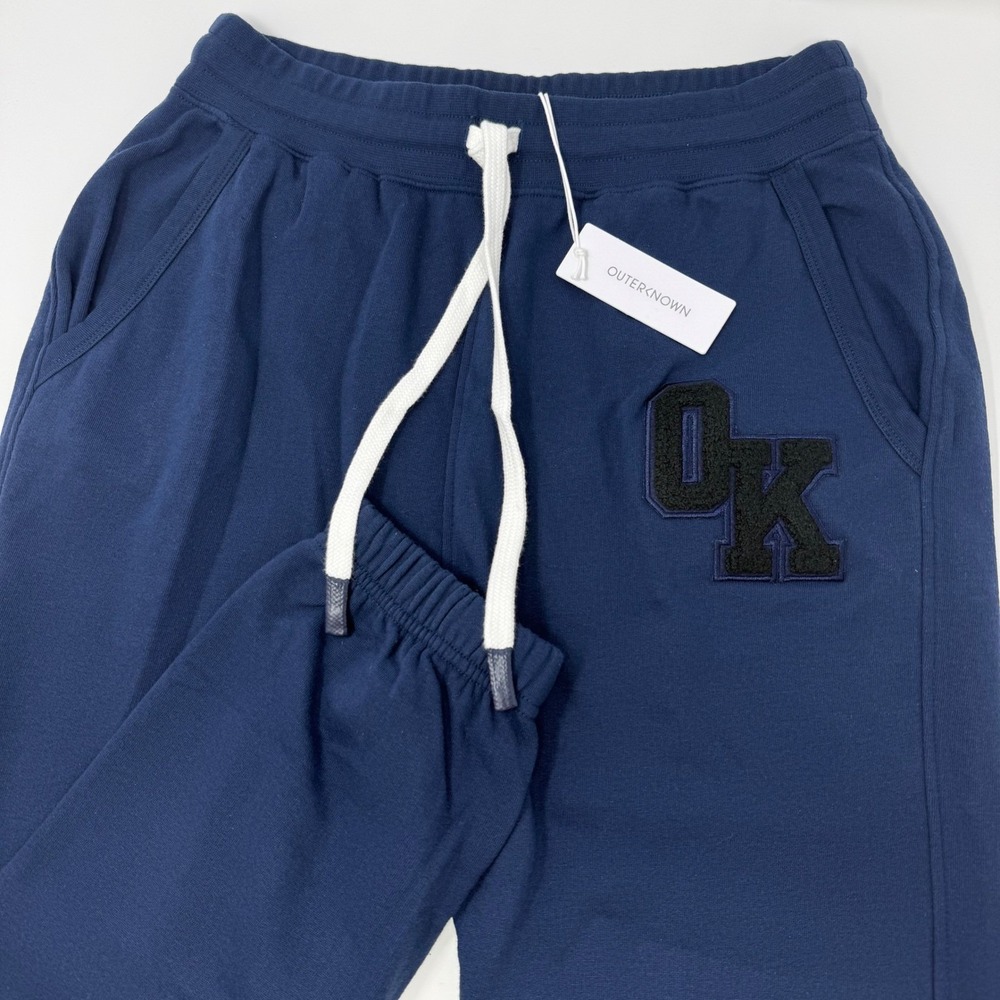 Outerknown Womens Navy Blue OK Varsity Patch Jogger Sweatpants 2620016 Small NEW